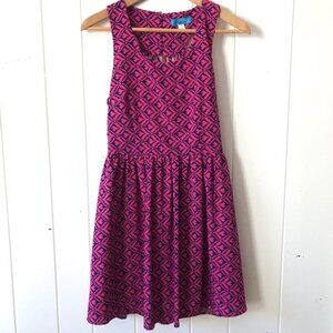 Buttons Womens Pink & Blue Dress w/Back Cut-out Medium